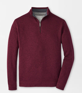 Peter Millar Crown Sweater Fleece Quarter-Zip in Cranberry