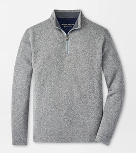 Peter Millar Crown Sweater Fleece Quarter-Zip in Gale Grey
