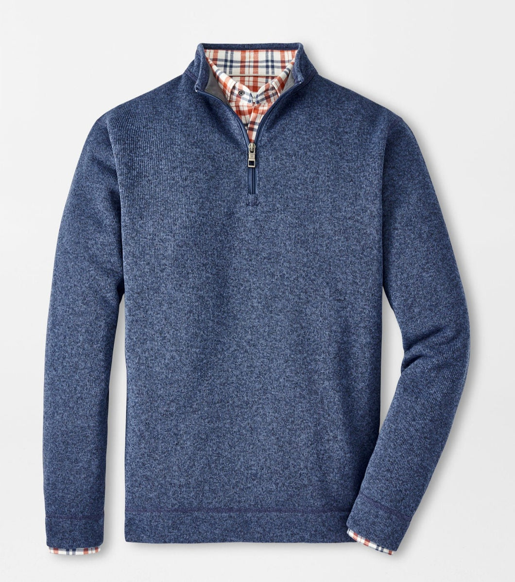 Peter Millar Crown Sweater Fleece Quarter-Zip in Star Dust