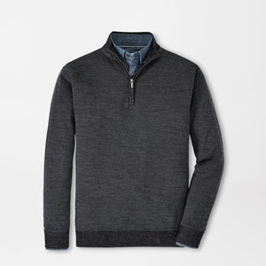 Peter Millar Breaker Birdseye Quarter-Zip in Black