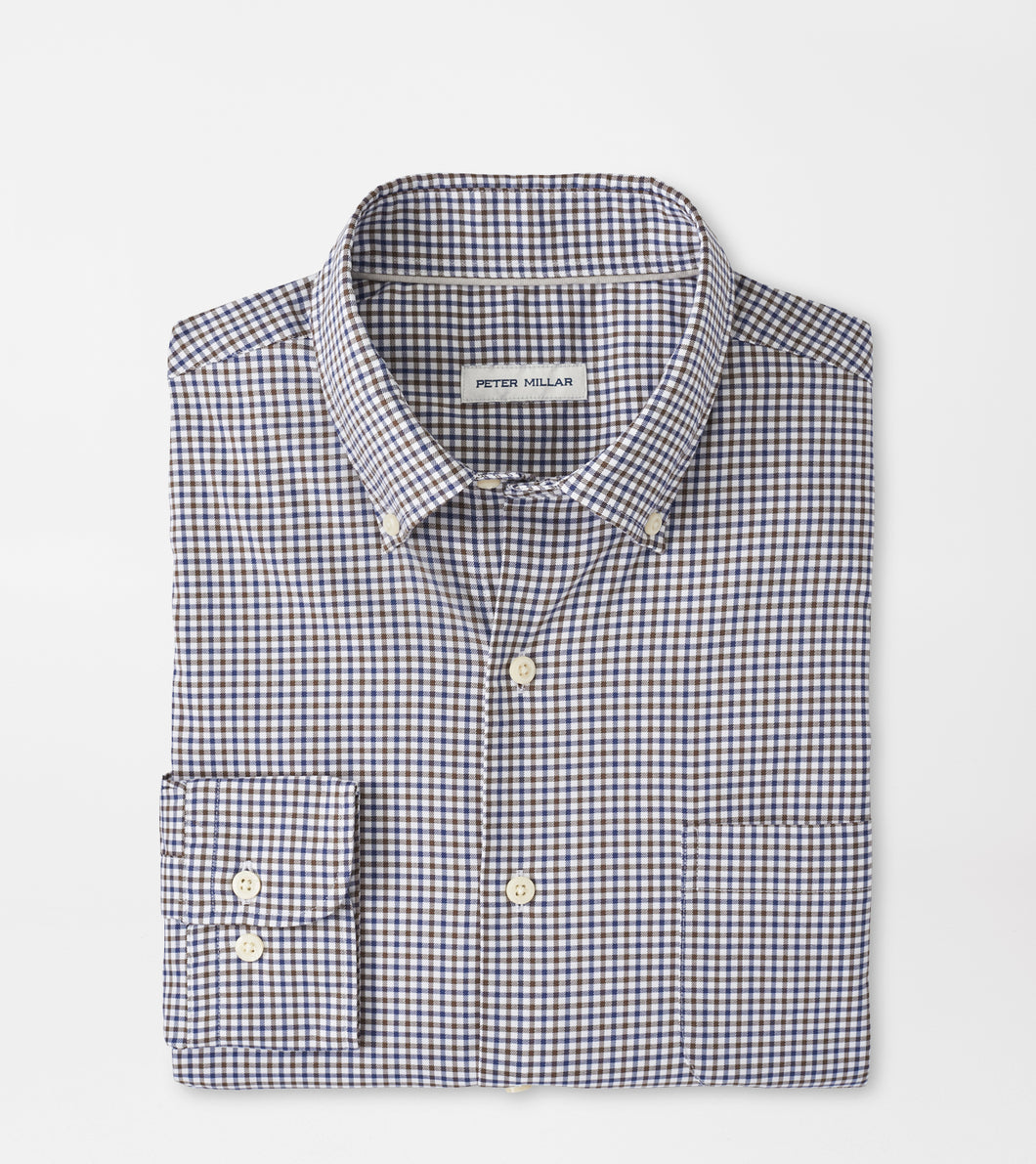 Peter Millar Selby Cotton-Stretch Sport Shirt in Navy