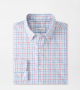 Peter Millar Cutler Cotton-Stretch Sport Shirt in Radish