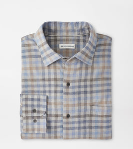 Peter Millar Hill Point Cotton Sport Shirt in British Grey