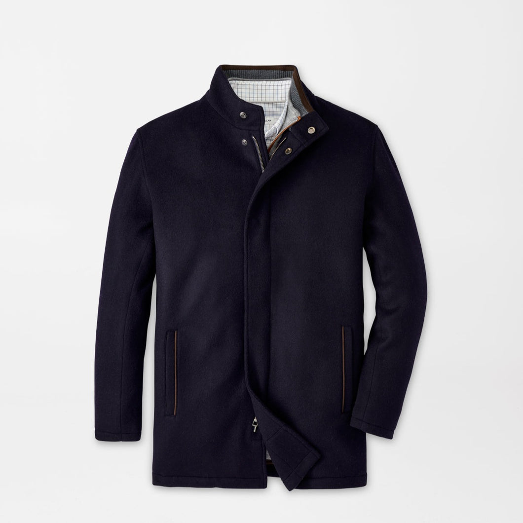 Peter Millar Crown Flex-Fleece City Coat in Navy