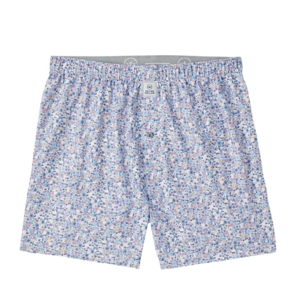 Peter Millar Groovy Performance Boxer Short in White