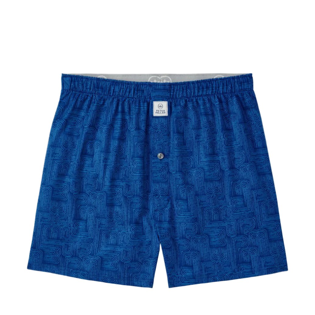 Peter Millar PM Maze Performance Boxer Short in Sport Navy