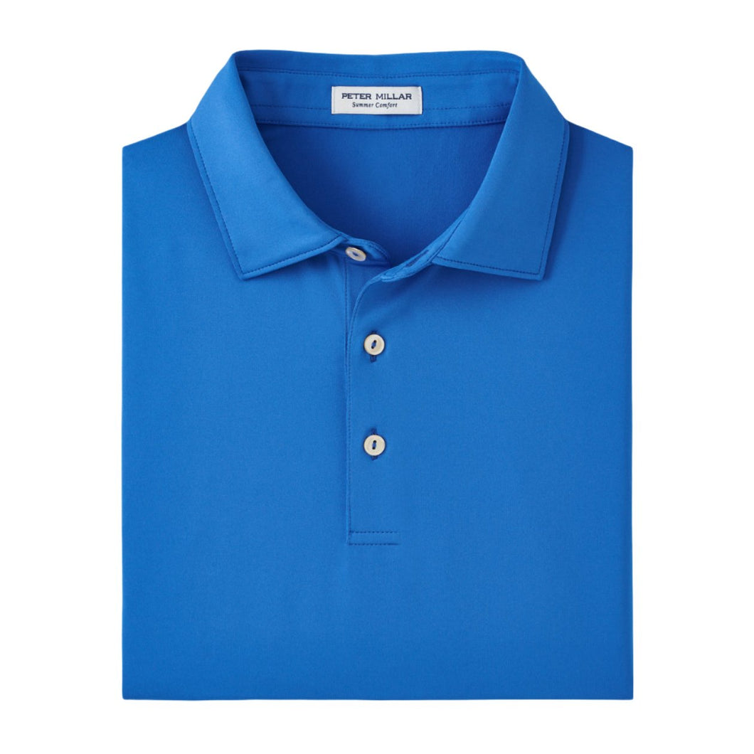 Peter Millar Solid Performance Jersey Polo in Mako Blue