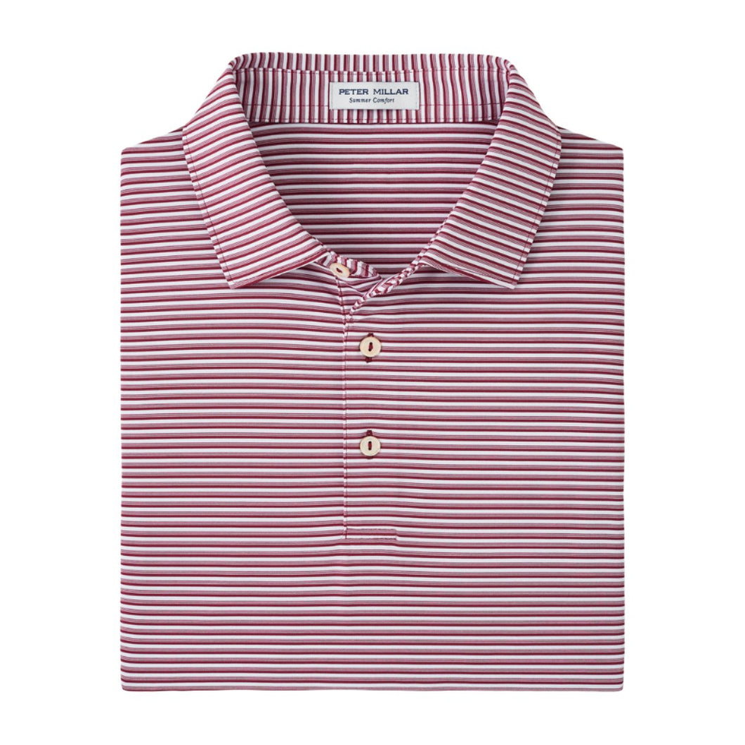 Peter Millar Cedar Performance Jersey Polo in Pomegranate