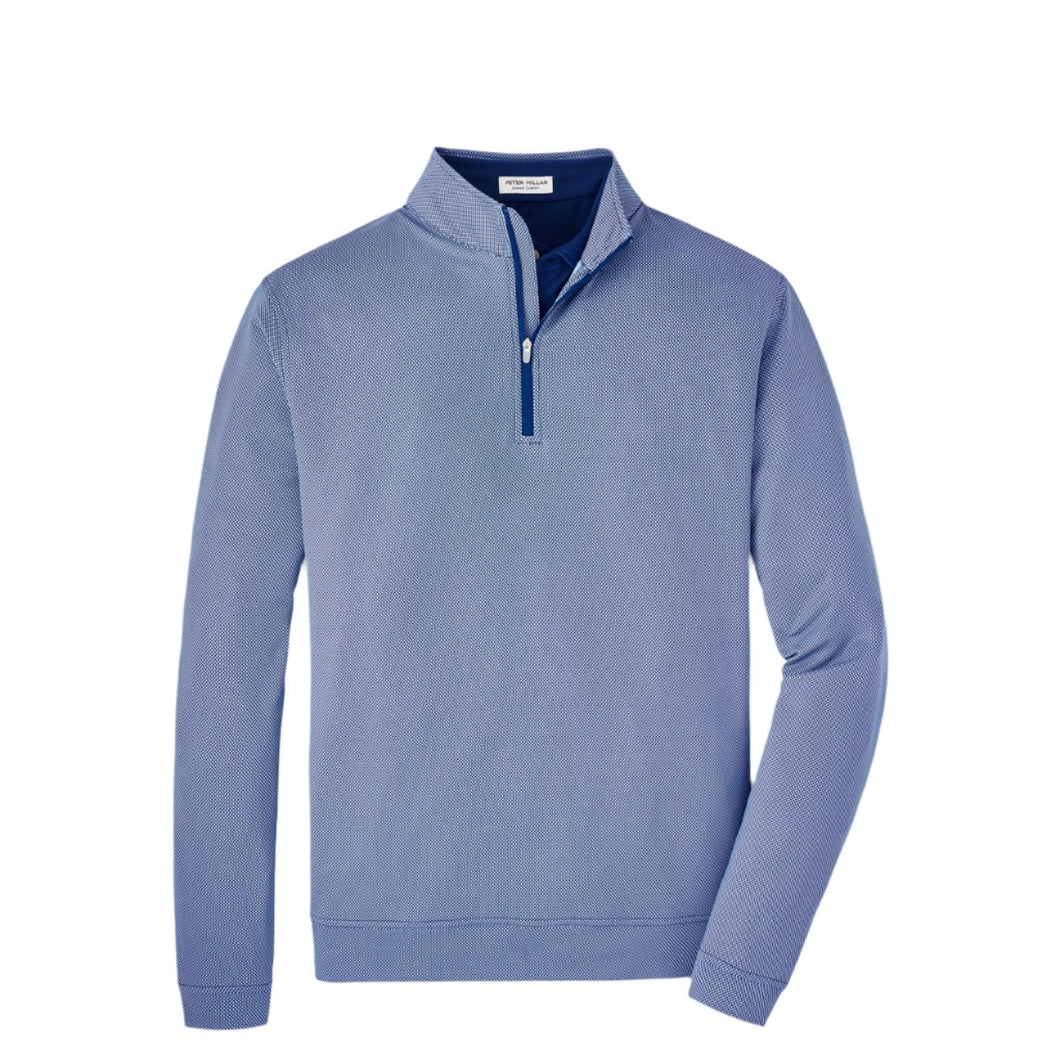 Peter Millar Perth Birdseye Performance Quarter-Zip in Sport Navy