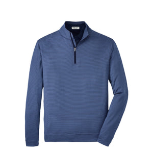 Peter Millar Perth Sugar Stripe Performance Quarter-Zip in Navy