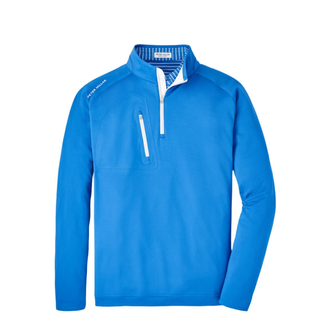 Peter Millar Verge Performance Quarter-Zip in Mako Blue