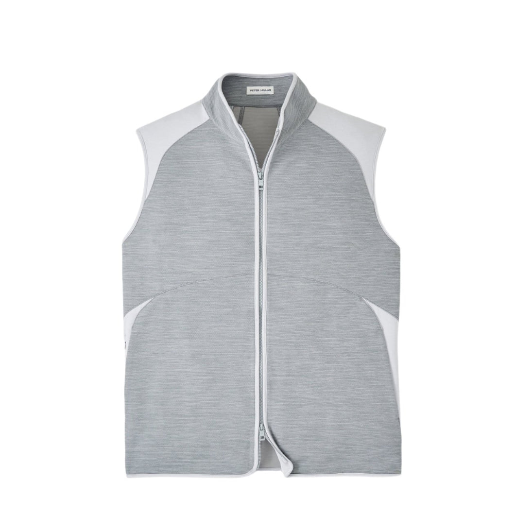 Peter Millar Vista Hybrid Full-Zip Vest in Gale Grey