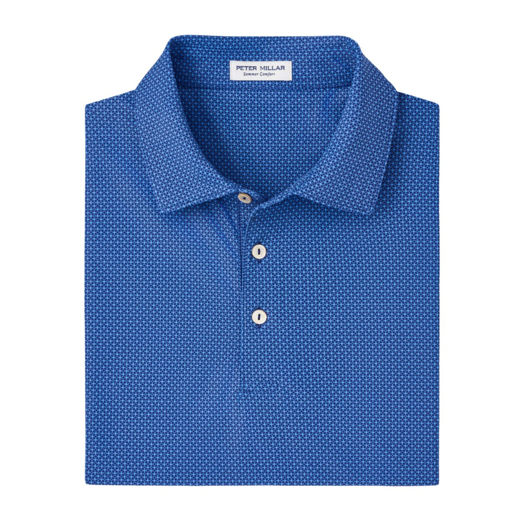 Peter Millar Cumberland Geo Performance Mesh Polo in Sport Navy