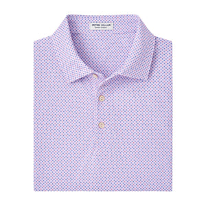 Peter Millar Orbital Geo Performance Mesh Polo in Petal Purple