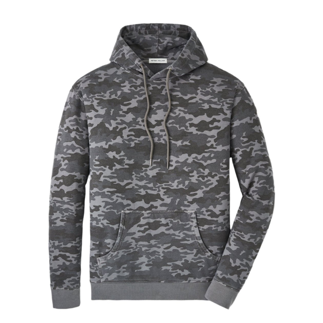 Peter Millar Lava Wash Printed Hoodie in Gale Grey