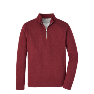 Peter Millar Crown Sweater Fleece Quarter Zip in Currant