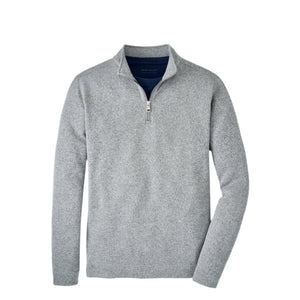 Peter Millar Crown Sweater Fleece Quarter Zip in Gale Grey