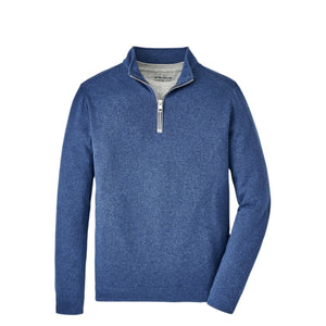 Peter Millar Crown Sweater Fleece Quarter Zip in Ocean Blue