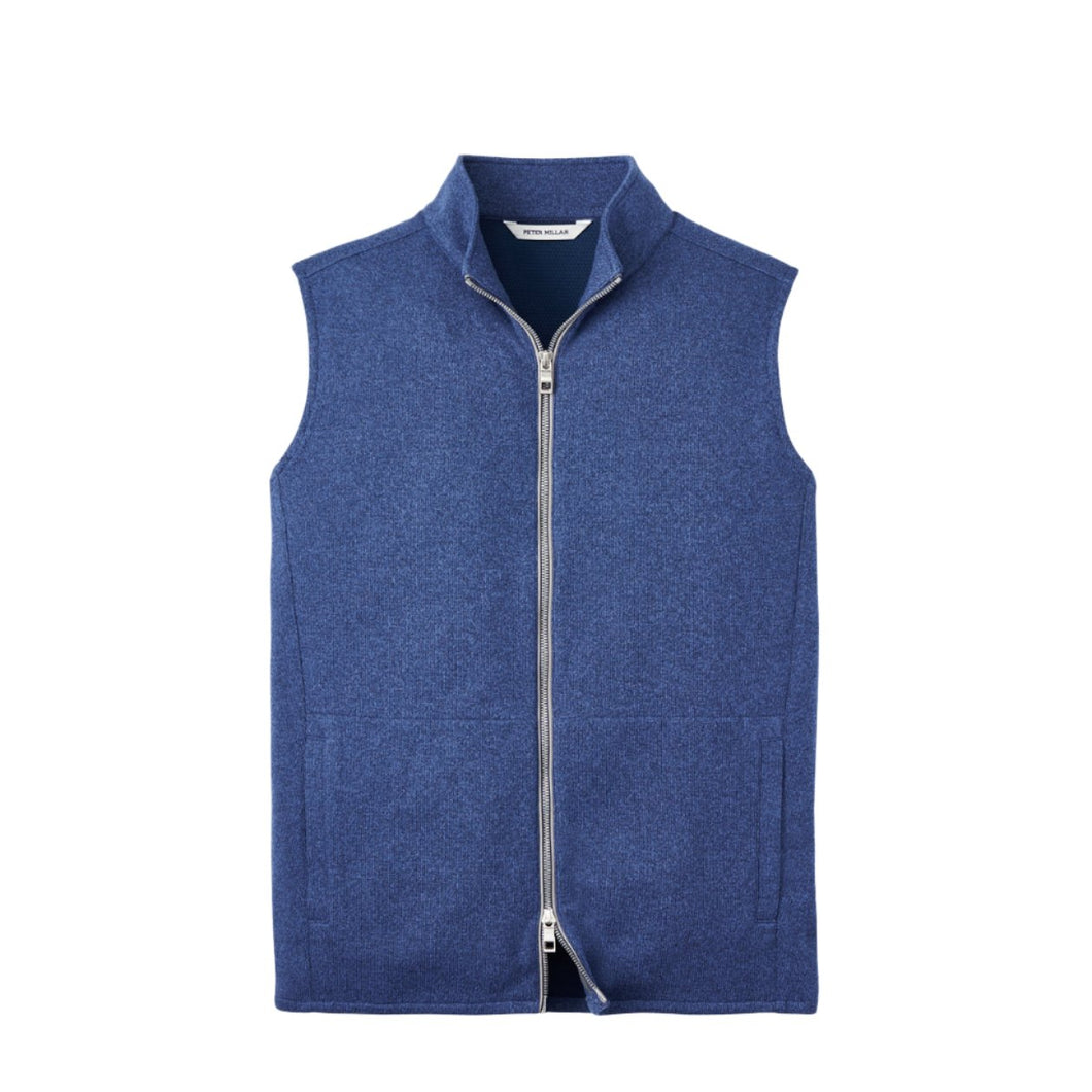 Peter Millar Crown Sweater Fleece Vest in Ocean Blue