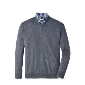 Peter Millar Autumn Crest V-Neck Sweater in Charcoal