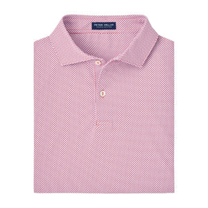 Peter Millar Delancey Dot Performance Jersey Polo in Scarlet Lily