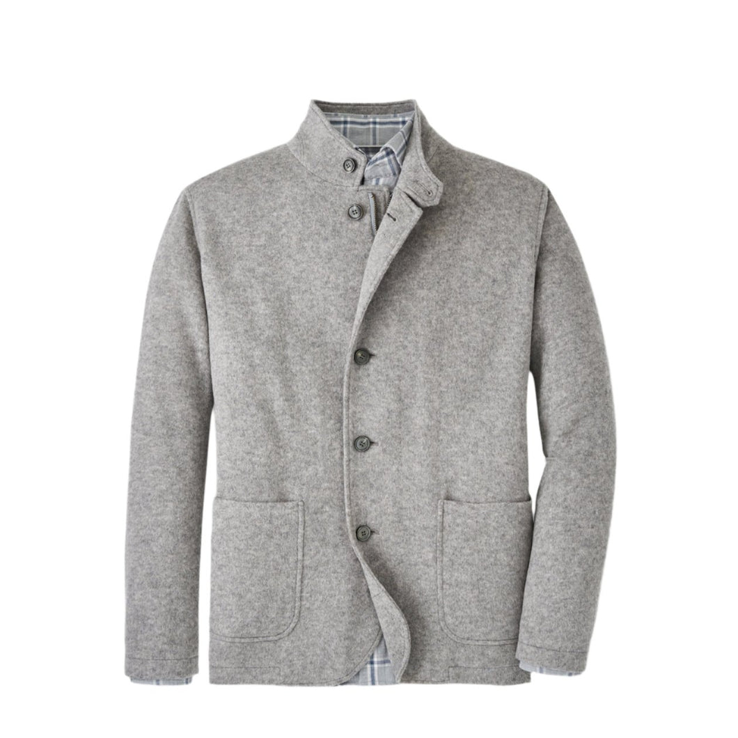 Peter Millar Crown Flex Fleece Zip Blazer in British Grey