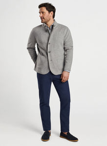 Peter Millar Crown Flex Fleece Zip Blazer in British Grey