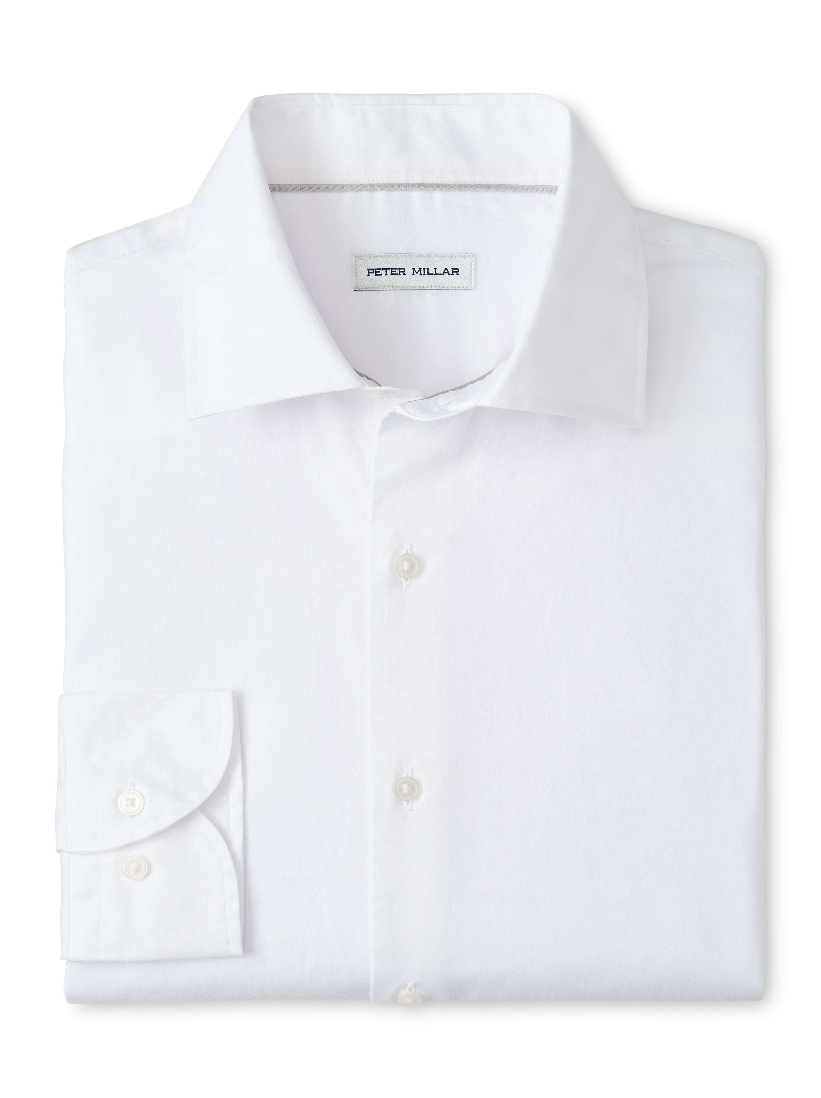 Peter Millar Highlands Soft Twill Cotton Sport Shirt in White
