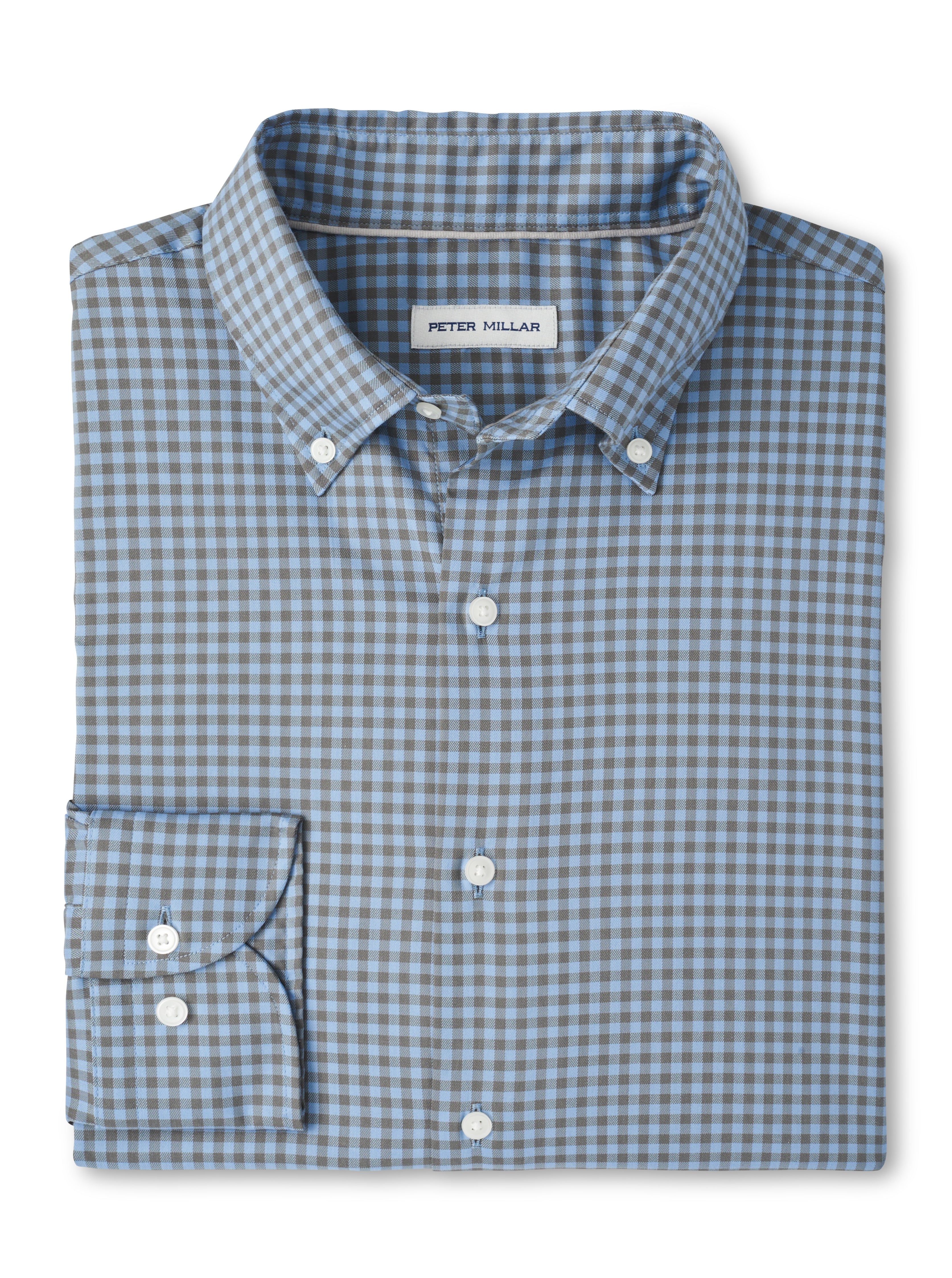 Peter Millar Conway Crown Lite Cotton-Stretch Sport Shirt in Basil