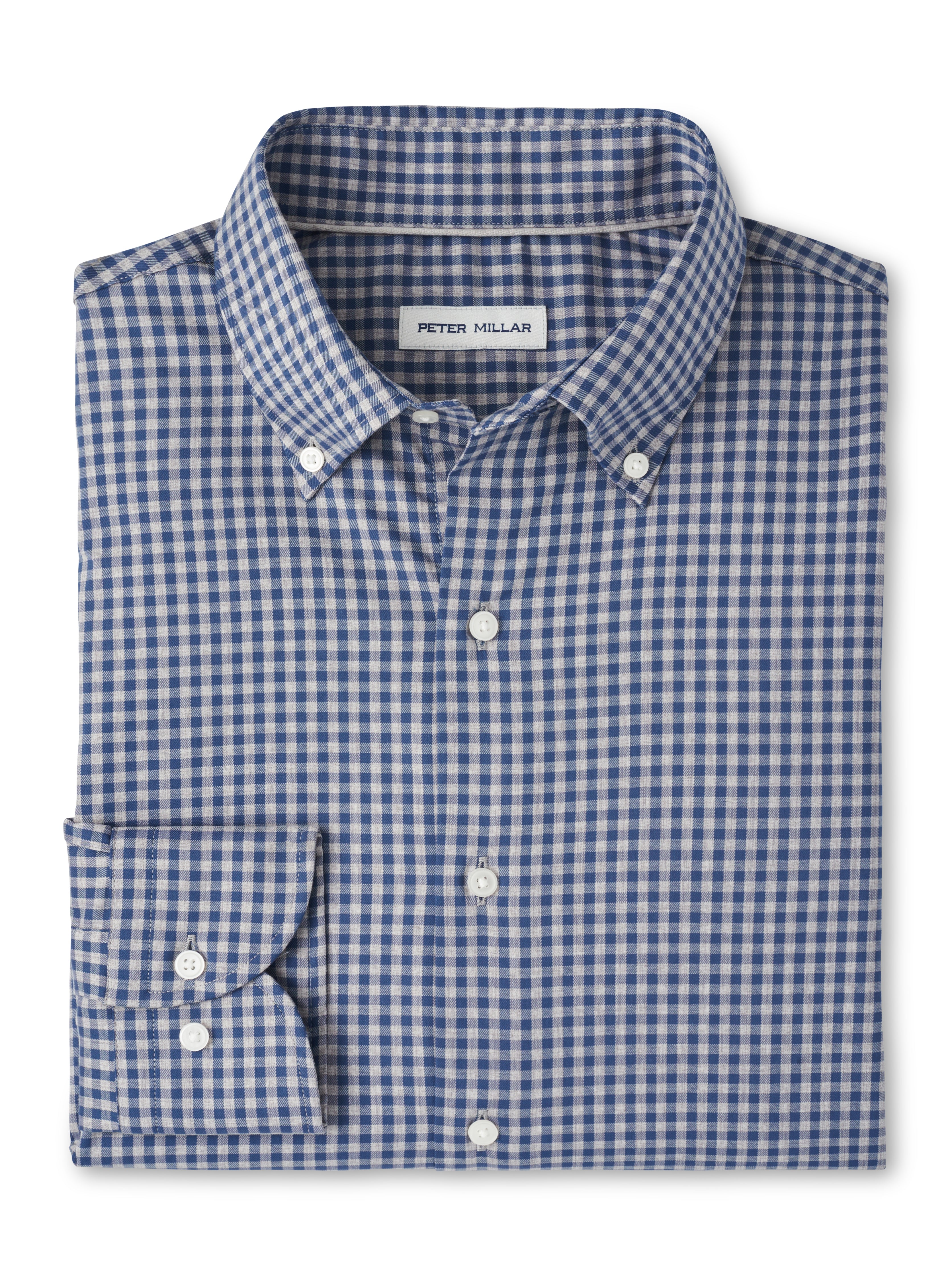 Peter Millar Conway Crown Lite Cotton-Stretch Sport Shirt in Gale Grey