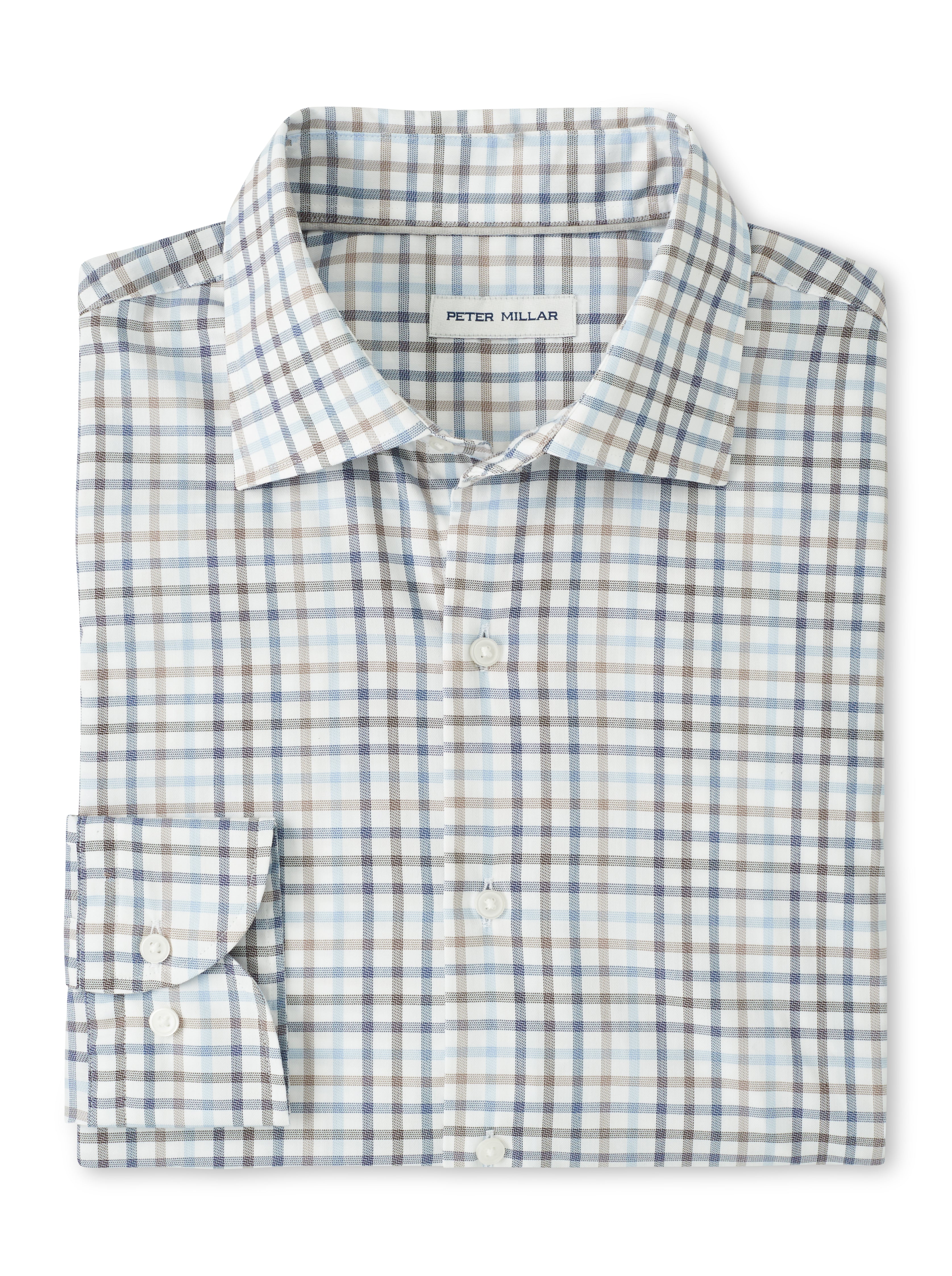Peter Millar North Coast Crown Lite Cotton-Stretch Sport Shirt in Blue Haze