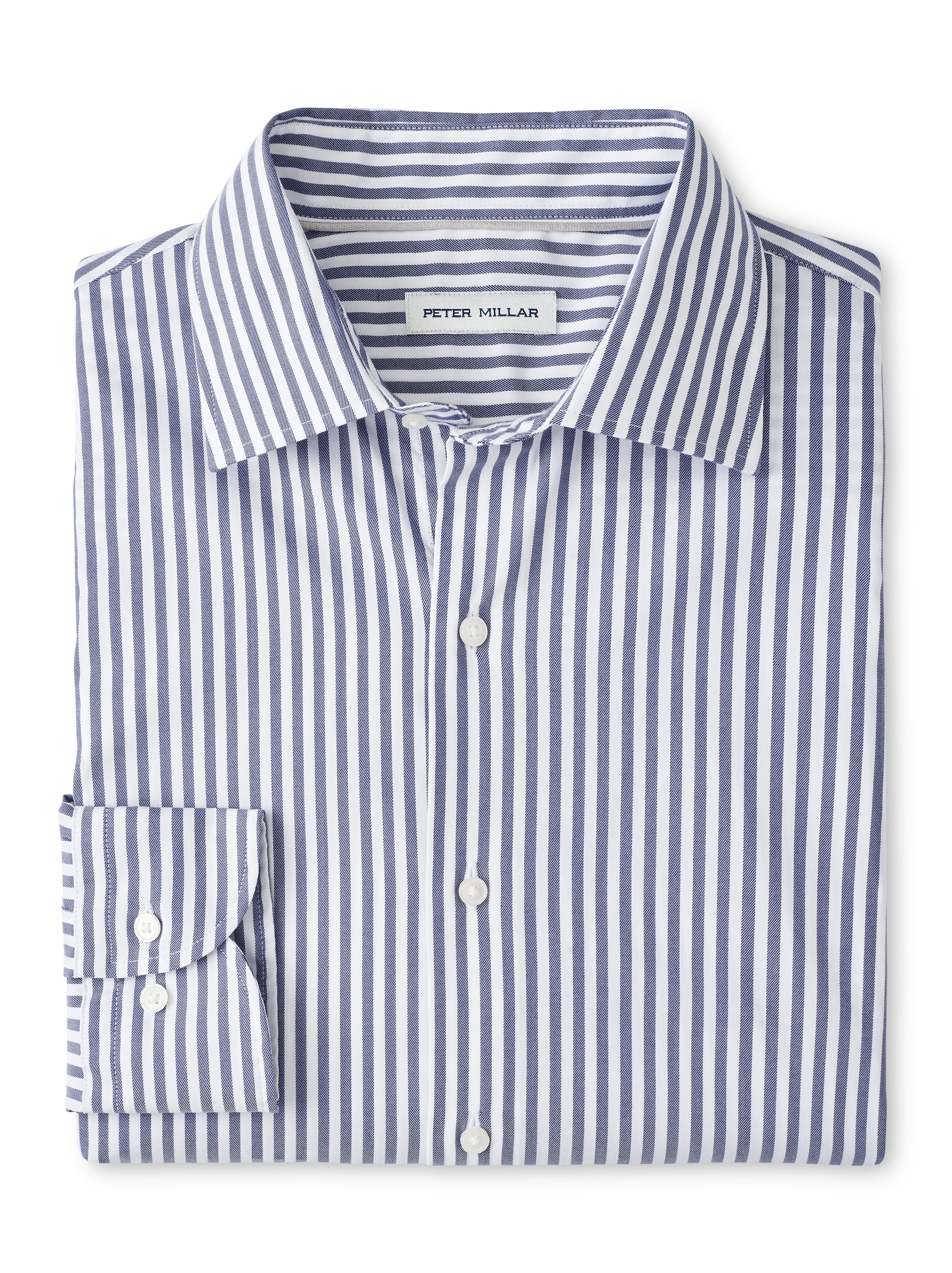 Peter Millar Cannon Crown Lite Cotton-Stretch Sport Shirt in Navy
