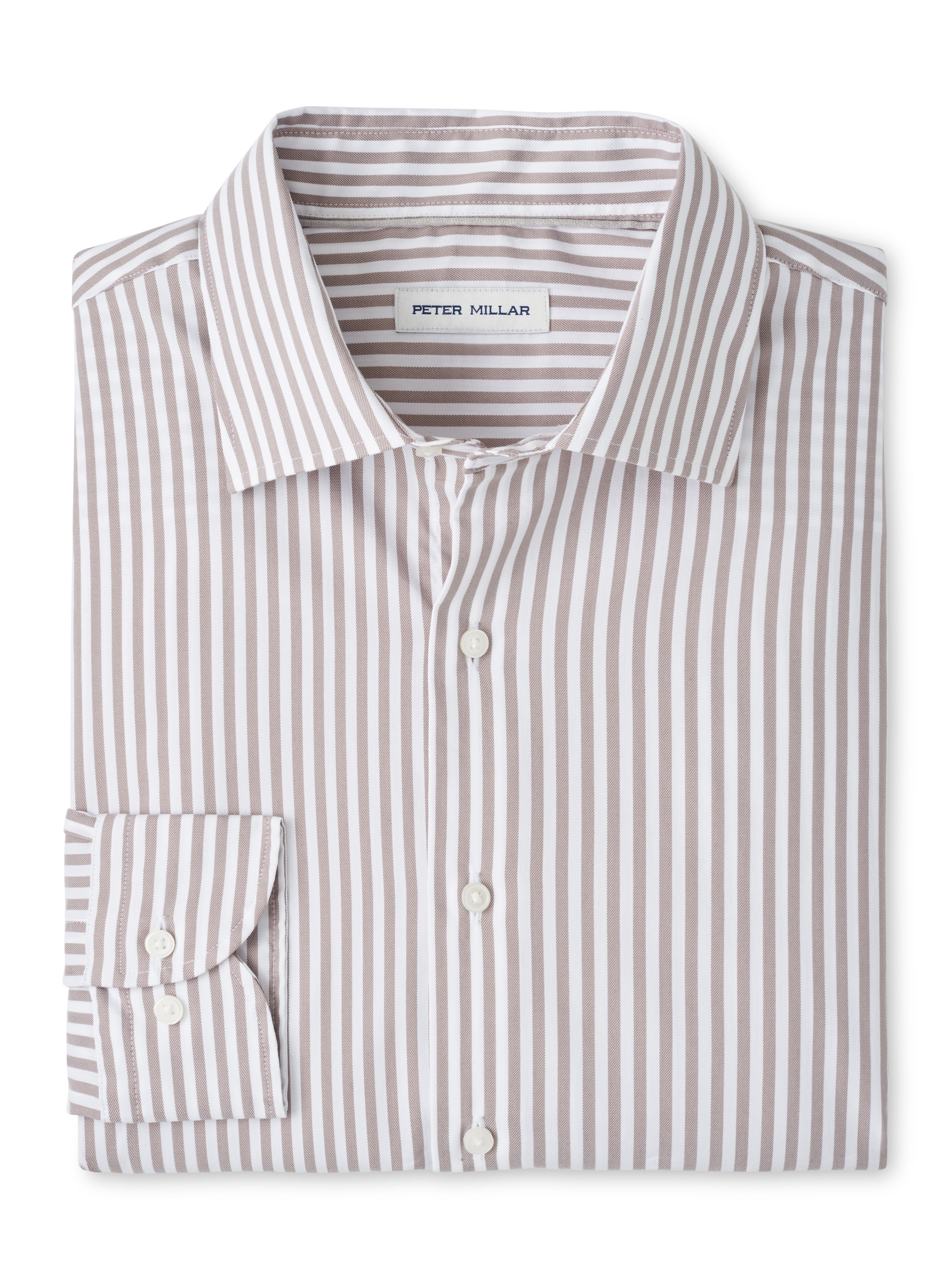 Peter Millar Cannon Crown Lite Cotton-Stretch Sport Shirt in Poplar Brown