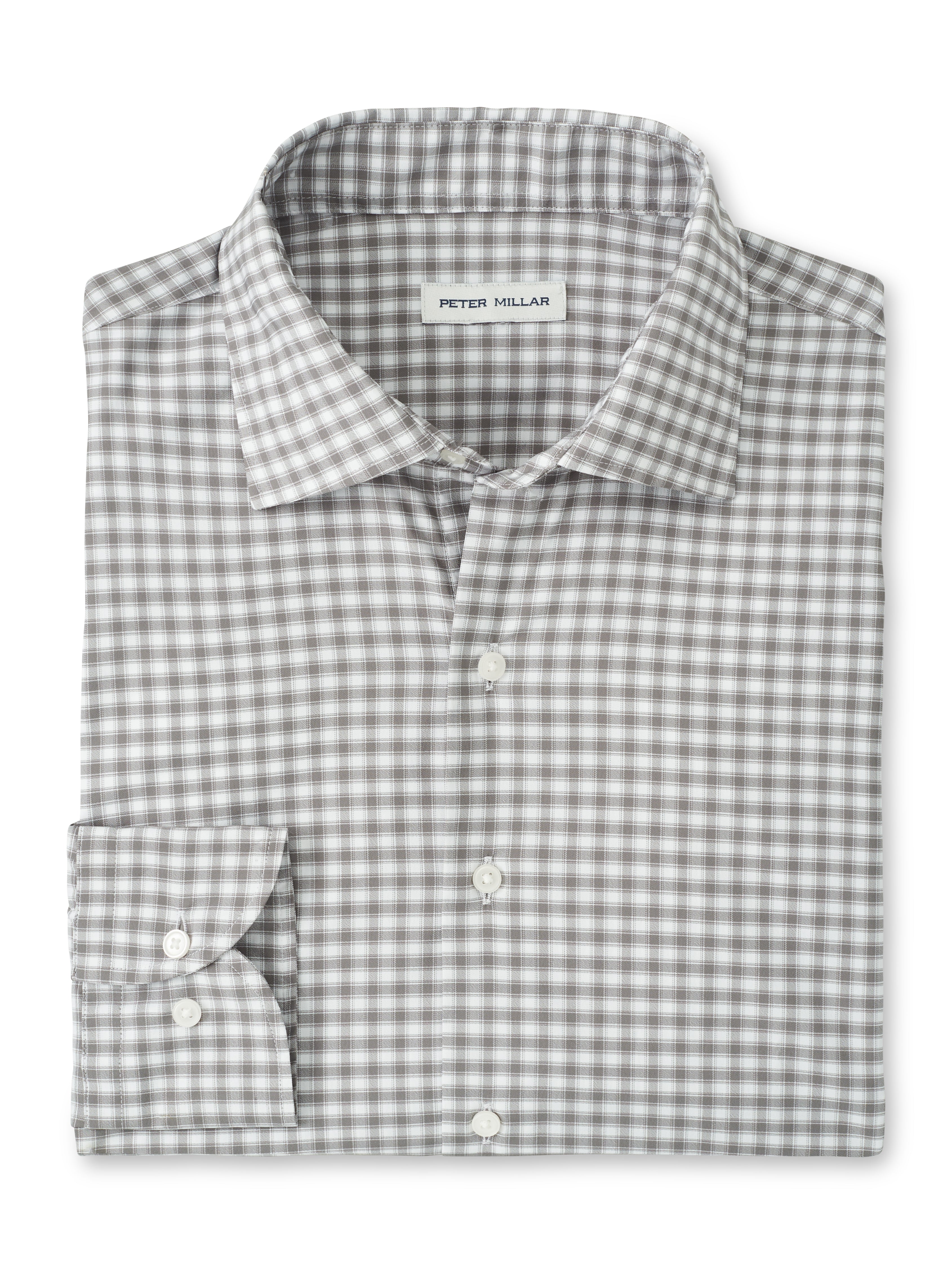 Peter Millar Fairbanks Performance Twill Sport Shirt in Basil