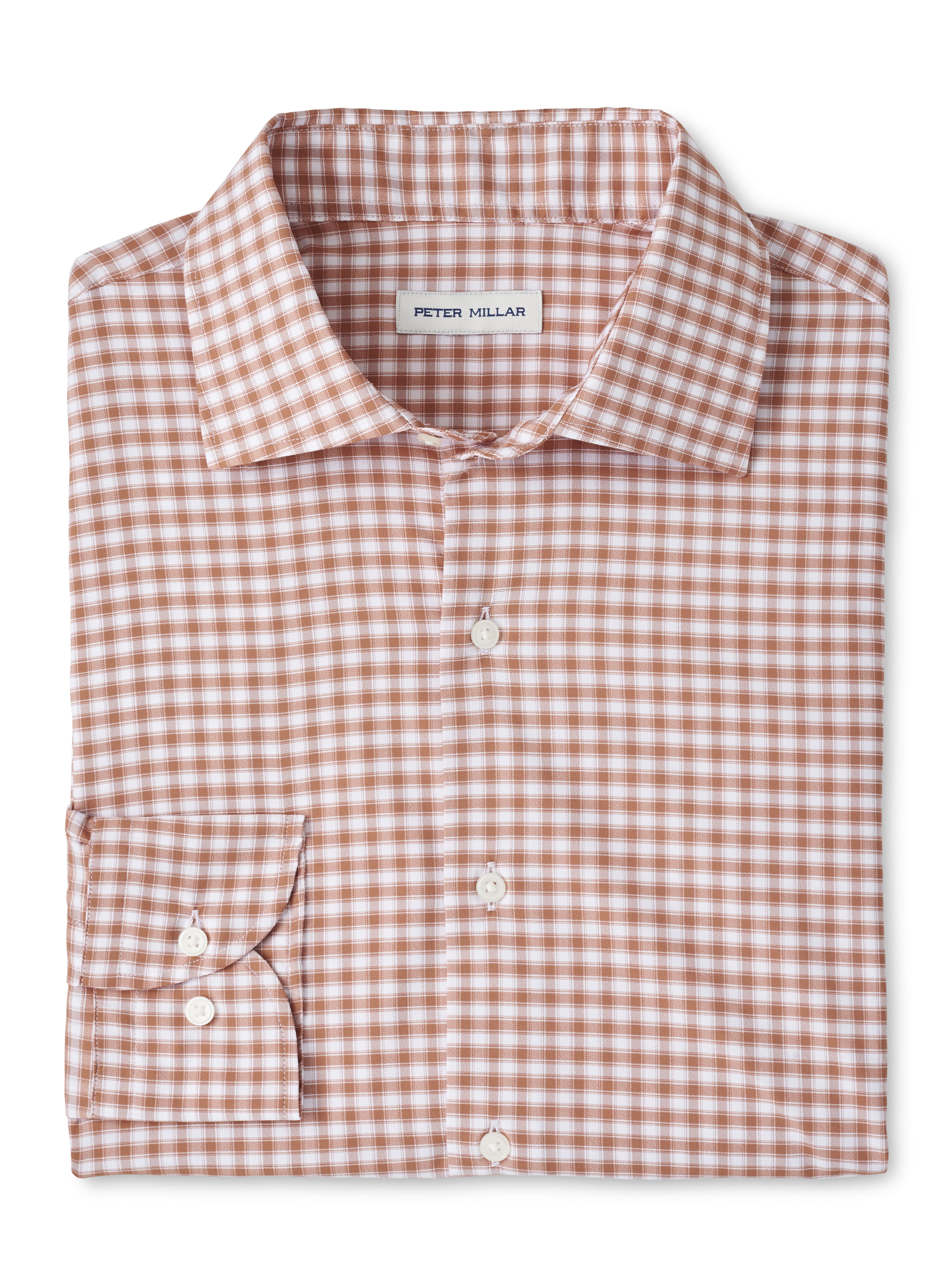 Peter Millar Fairbanks Performance Twill Sport Shirt in British Tan