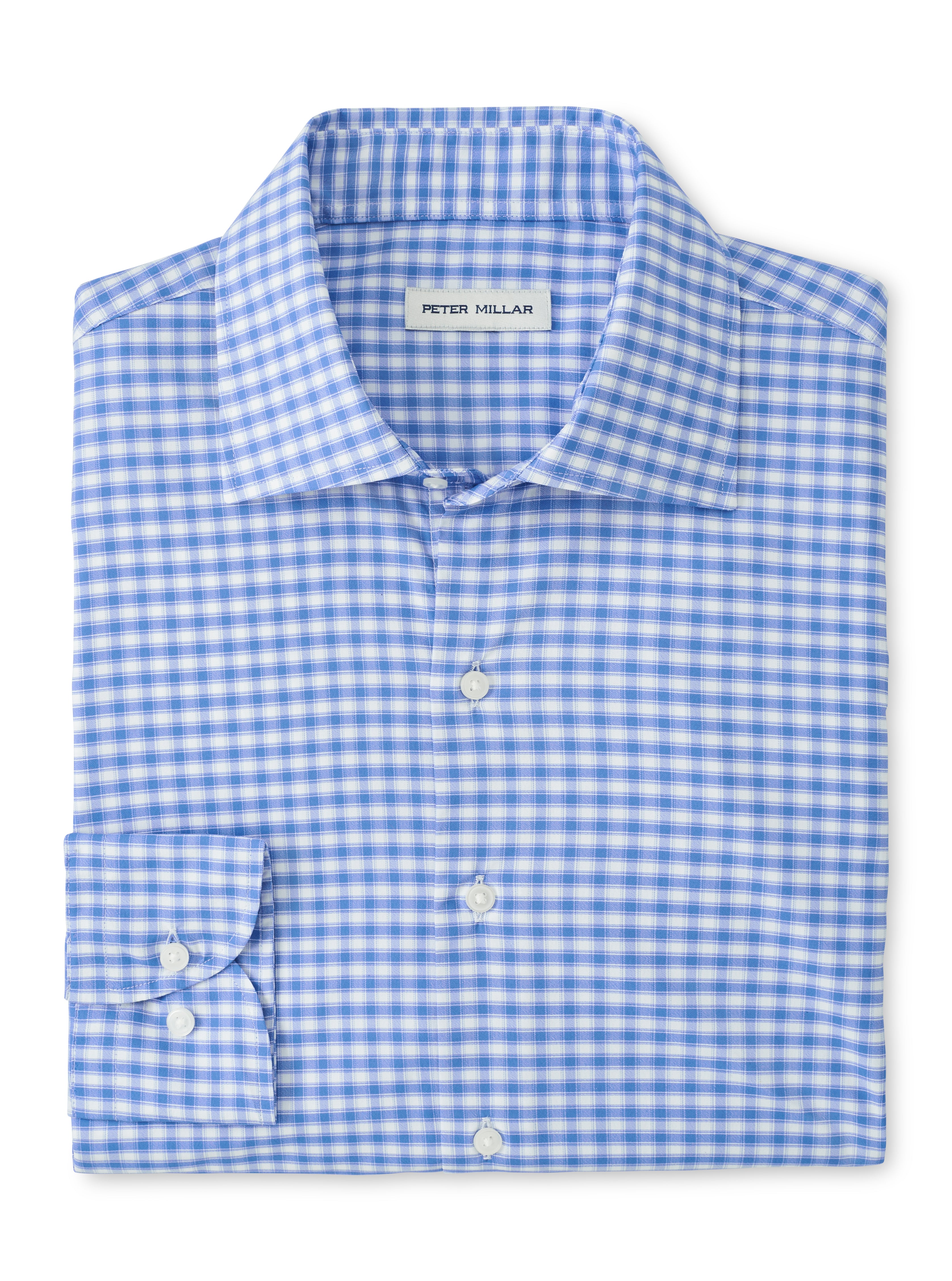 Peter Millar Fairbanks Performance Twill Sport Shirt in Evening Tide