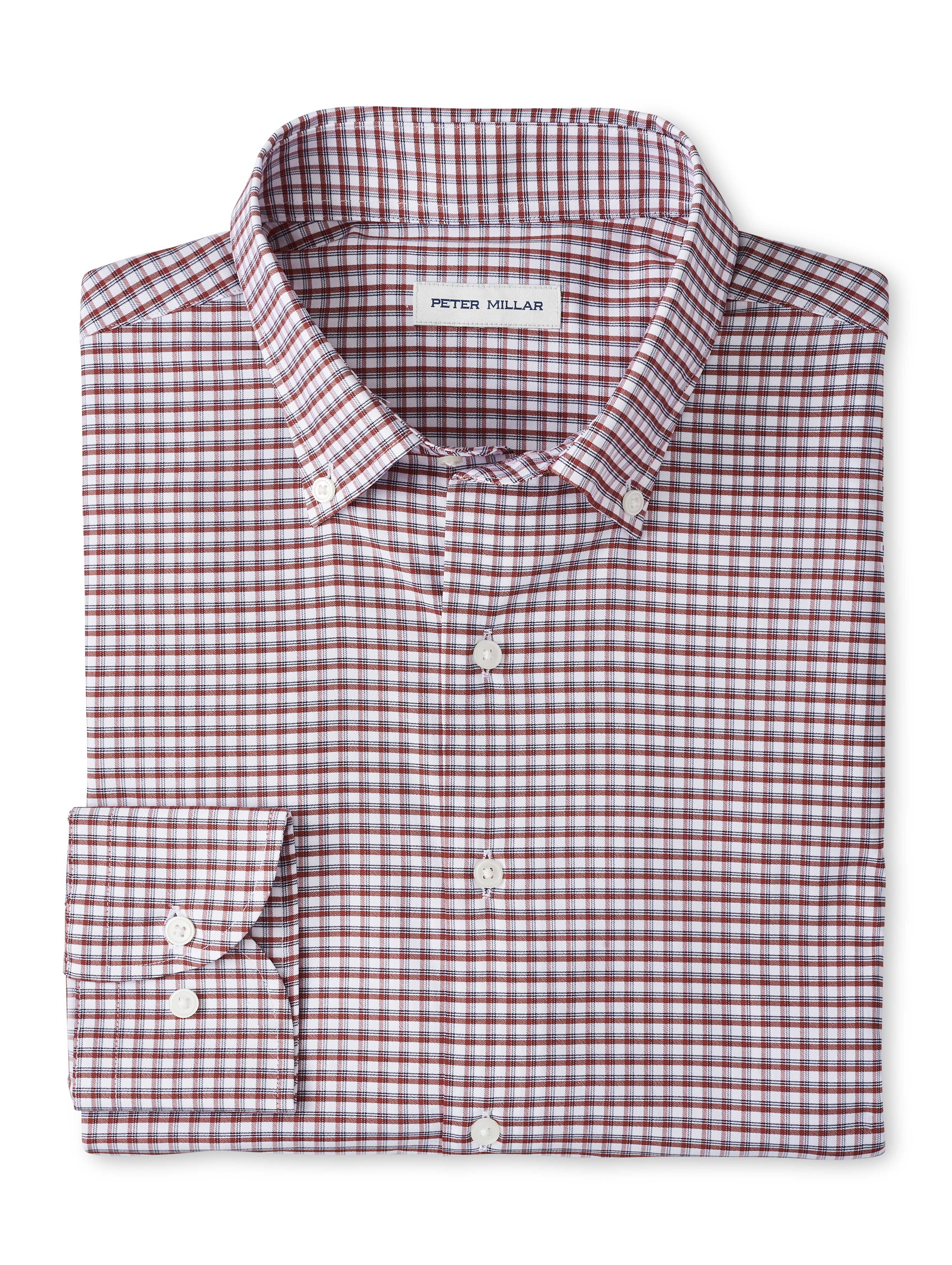 Peter Millar Cashiers Performance Twill Sport Shirt in Sparrow Red