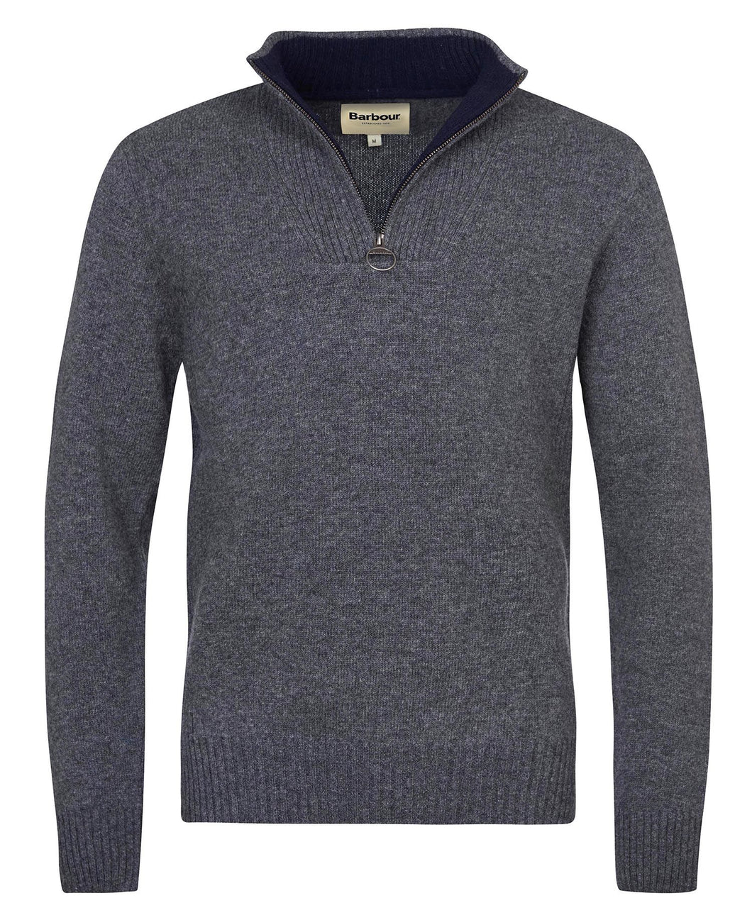 Barbour Nelson Essential Half Zip Sweater in Storm Grey