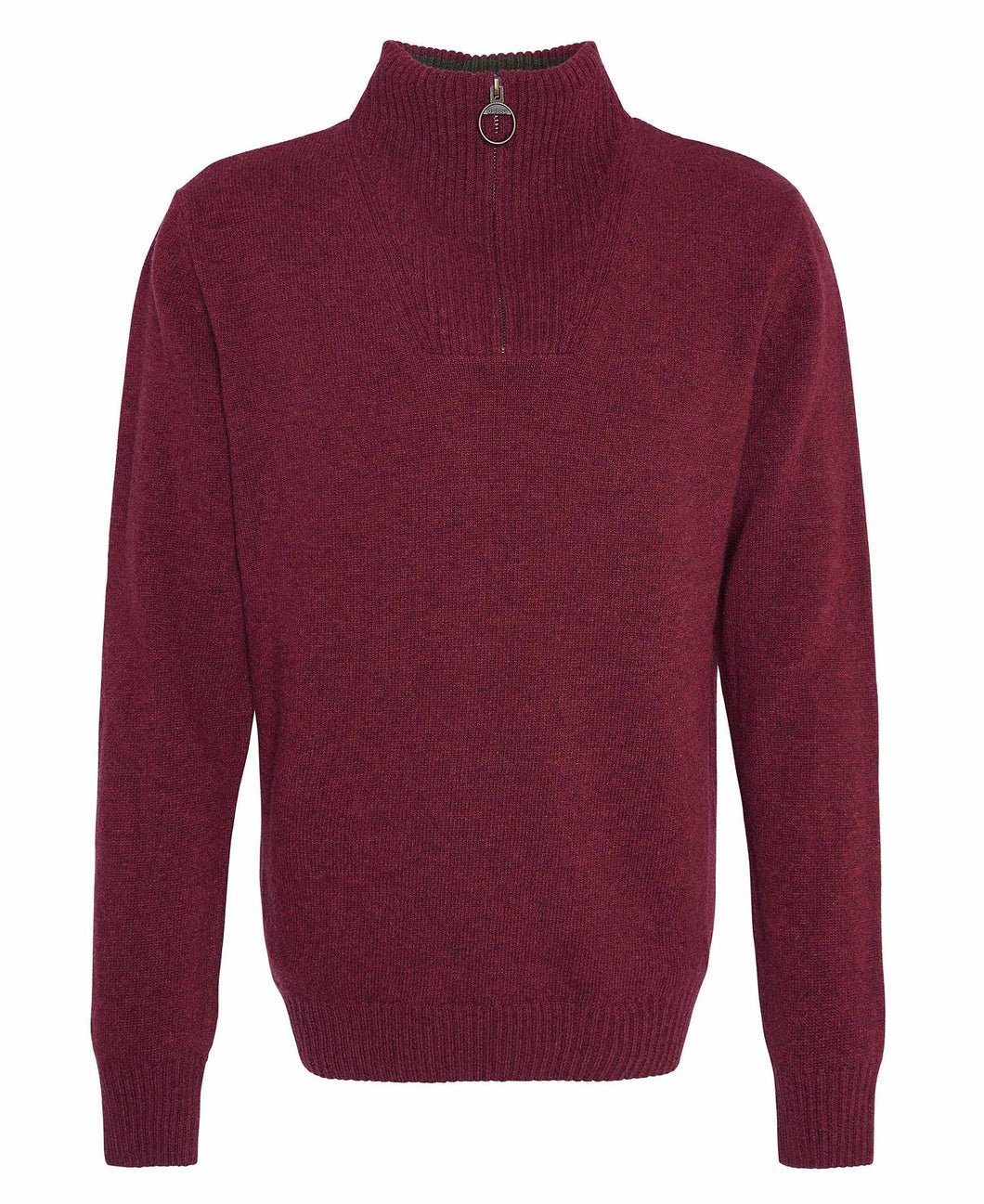 Barbour Nelson Essential Half Zip Sweater in Port