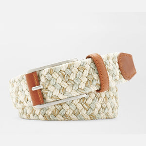 Peter Millar Cotton Melange Braided Belt in Stone