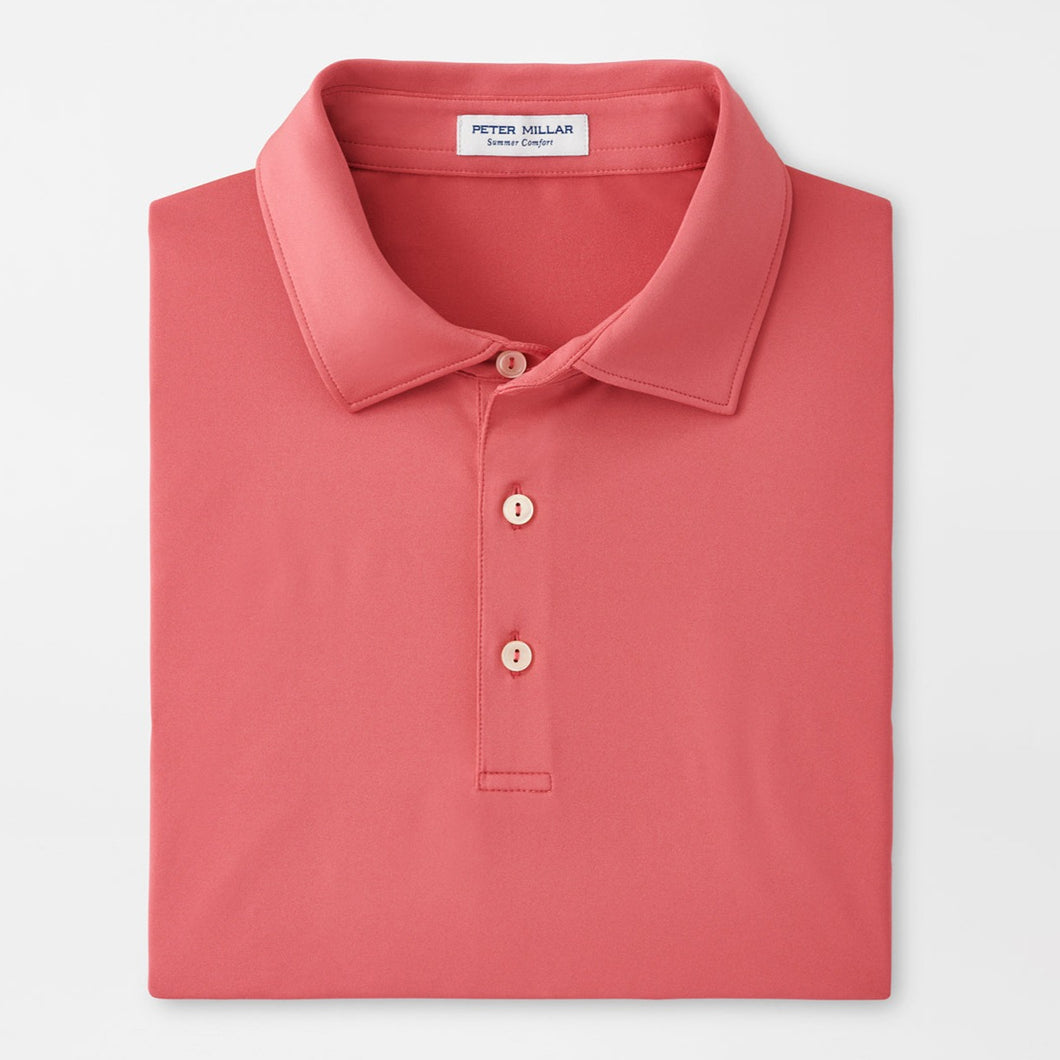 Peter Millar Solid Performance Jersey Polo in Cape Red