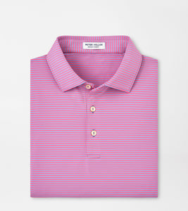 Peter Millar Hales Performance Jersey Polo in Lavender Fog/Pink Ruby