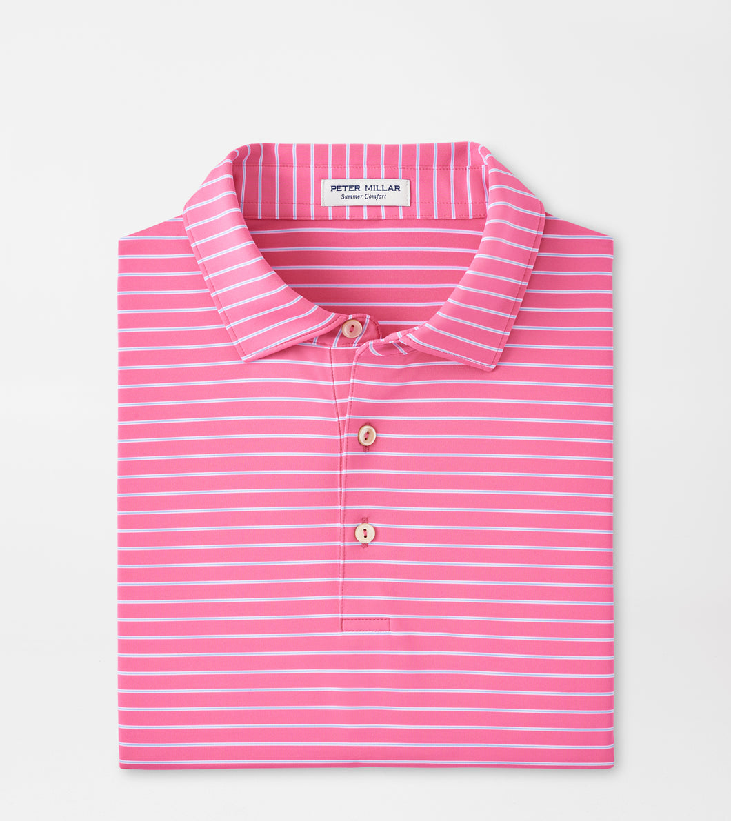 Peter Millar Drum Performance Jersey Polo in Pink Ruby