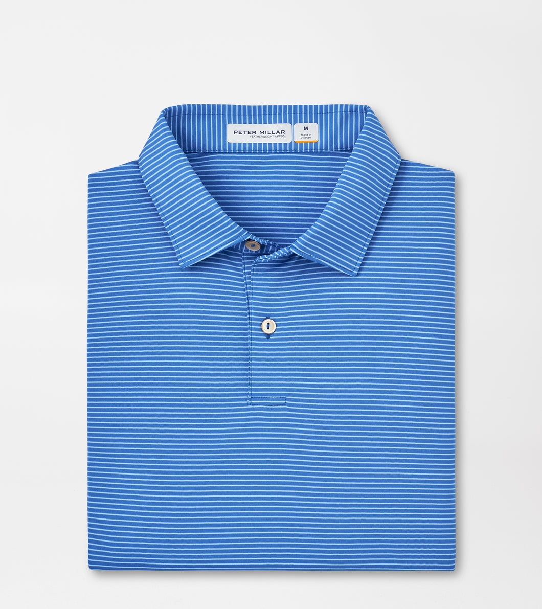 Peter Millar Featherweight Stripe Polo in Cape Blue