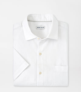 Peter Millar Seaward Seersucker Cotton Sport Shirt in White