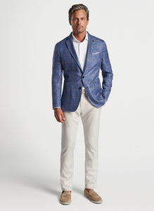 Peter Millar Roseville Windowpane Soft Jacket in Blue Pearl