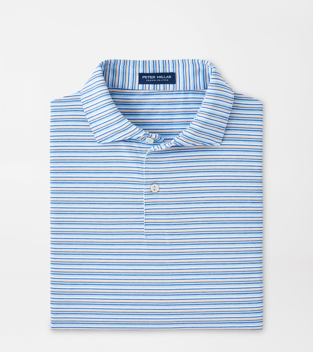 Peter Millar Octave Performance Jersey Polo in Blue Frost