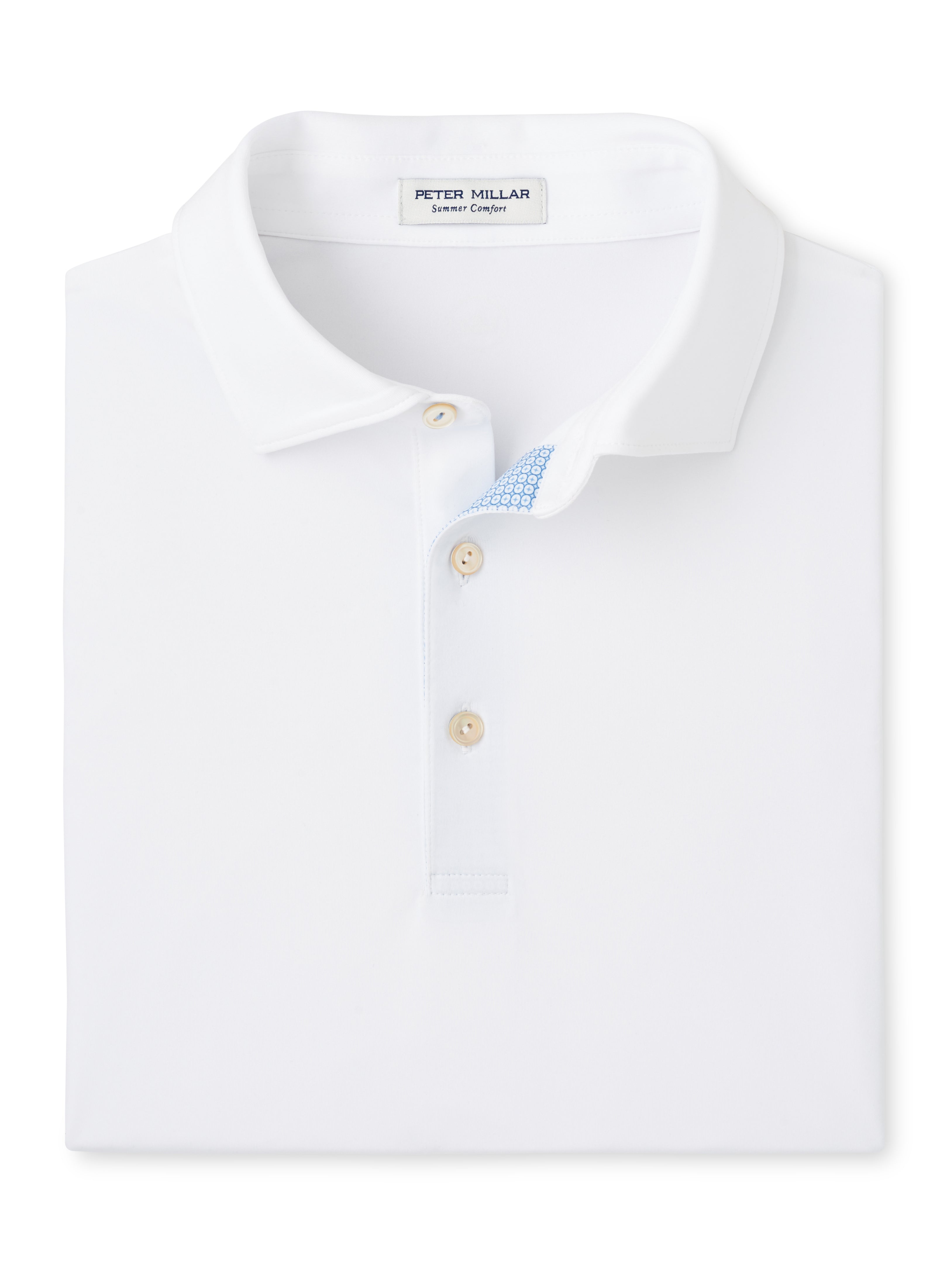 Custom Peter Millar Men's White Soul Performance Mesh Polo