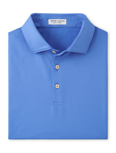 Peter Millar Solid Performance Jersey Polo in Blue Sea