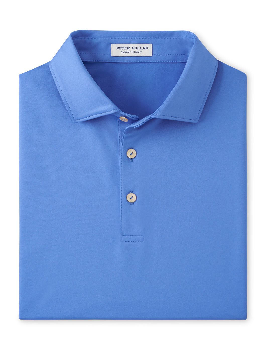 Peter Millar Solid Performance Jersey Polo in Blue Sea